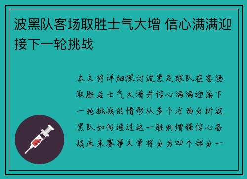 波黑队客场取胜士气大增 信心满满迎接下一轮挑战